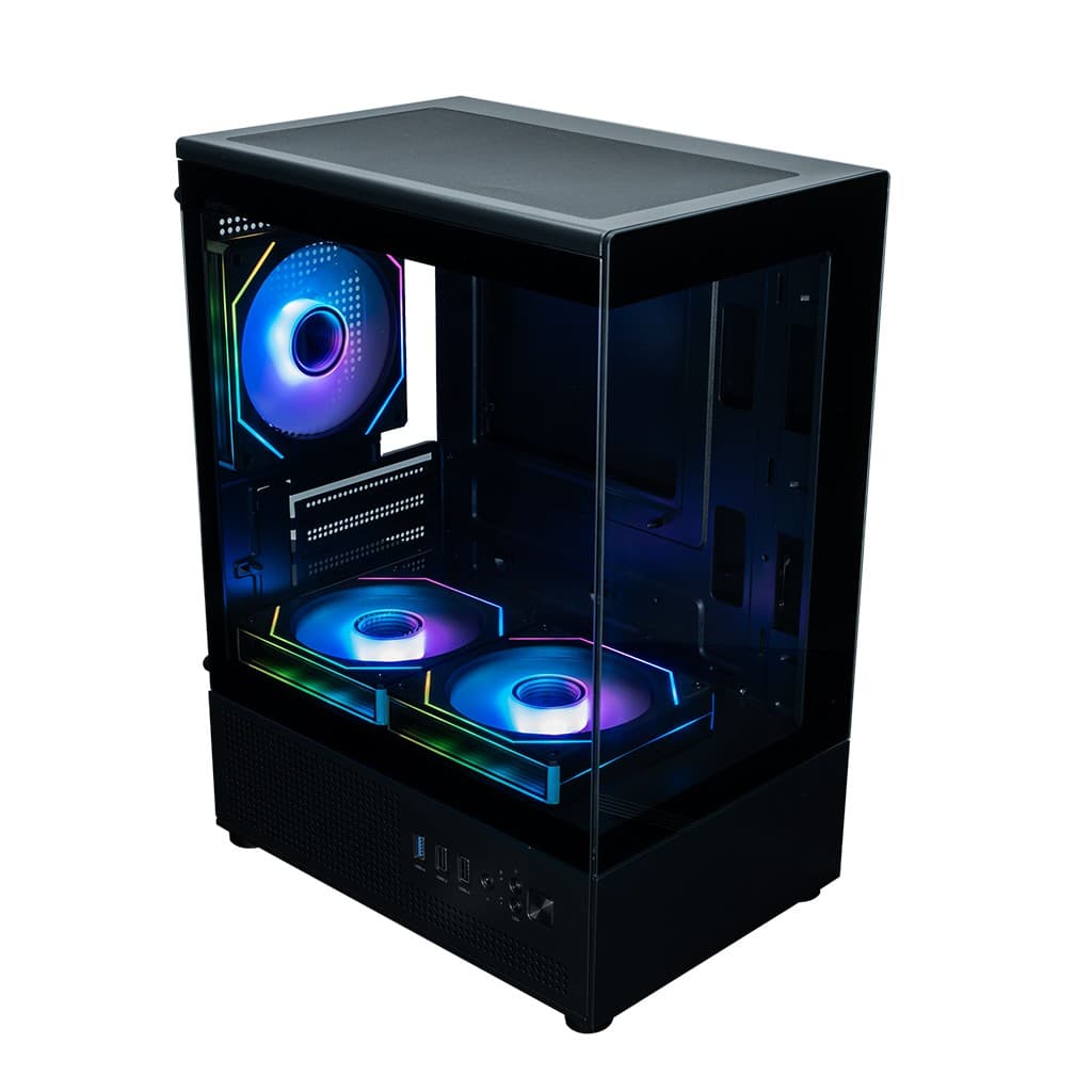 Корпус XASTRA Q300M 3ARGB-C6 Black mATX/Aquarium/Screewless/ 3x120mm ARGB PWM FM fans/Argb+PWM HUB 6port/ Q300M-3FM12A-C6