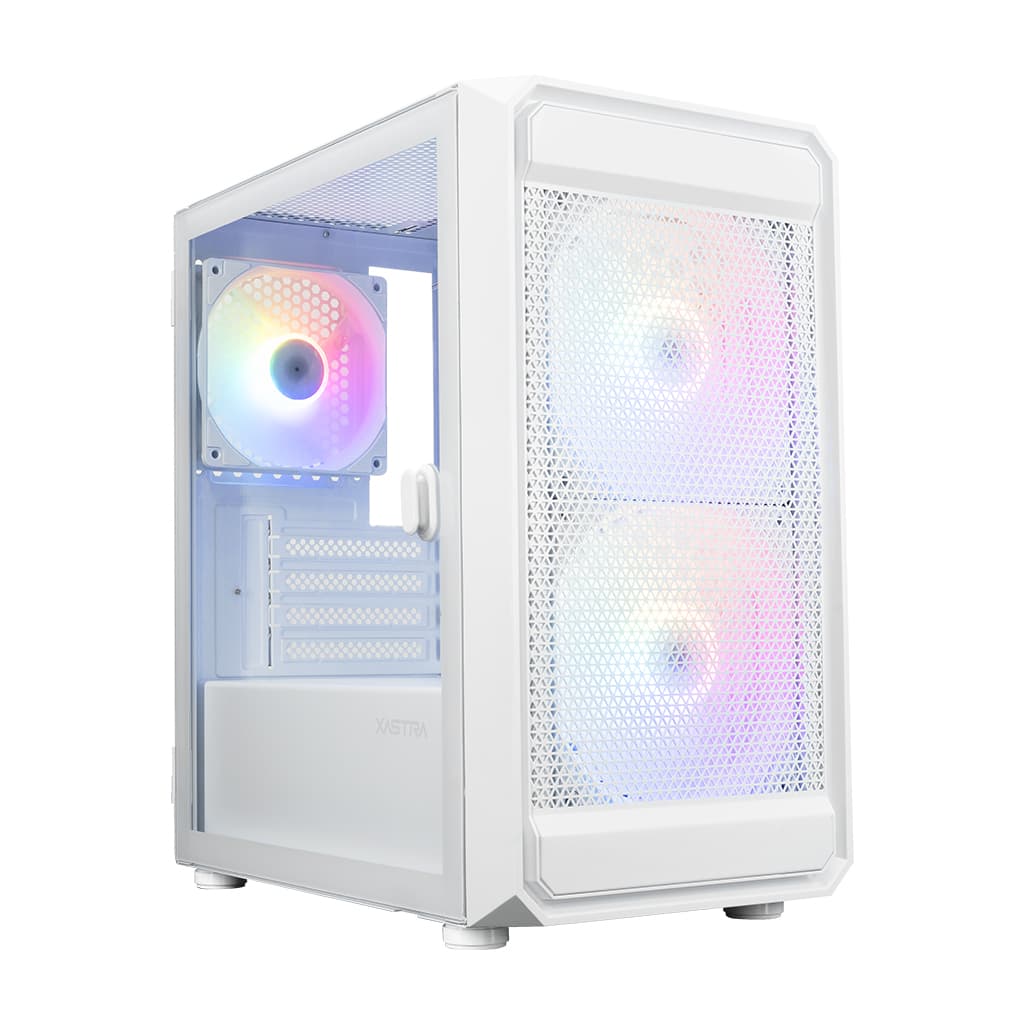 Корпус XASTRA A303M 3FRGB White mATX/Mesh/ tempered glass / 2x140mm + 1x120mm FRGB fans/ Door/ A303M-2FC14F-1FC12F-D-WH