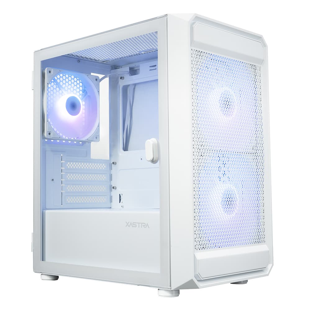 Корпус XASTRA A303M 3ARGB White mATX/Mesh/ tempered glass / 2x140mm + 1x120mm ARGB PWM fans/ Door/ A303M-2FC14A-1FC12A-D-WH