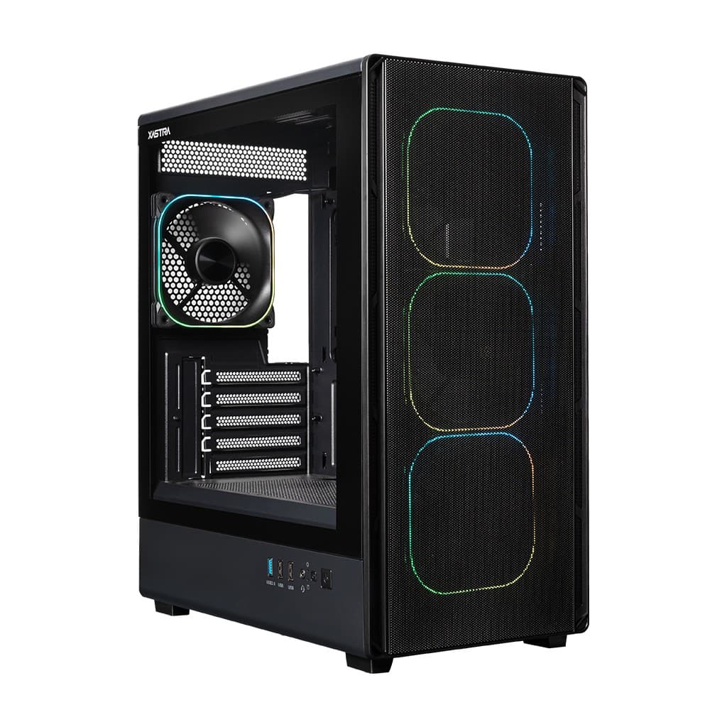 Корпус XASTRA A315M 4ARGB-FG Black mATX/Mesh/ Screwless TG/ 4x120mm FG ARGB PWM fans/ A315M-4FG12A
