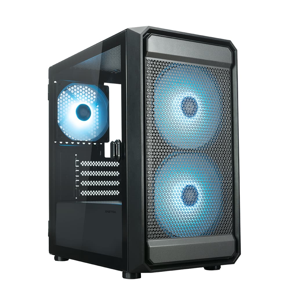 Корпус XASTRA A303M 3ARGB Black mATX/Mesh/ tempered glass / 2x140mm + 1x120mm ARGB PWM fans/ Door/ A303M-2FC14A-1FC12A-D