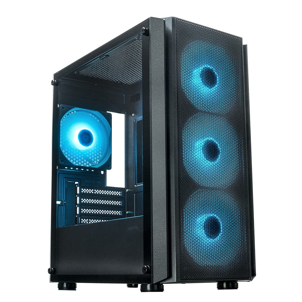 Корпус XASTRA A402M 4ARGB Black mATX/Mesh/full-size TG/ 4x120mm ARGB PWM fans/ A402M-4FC12A-BK