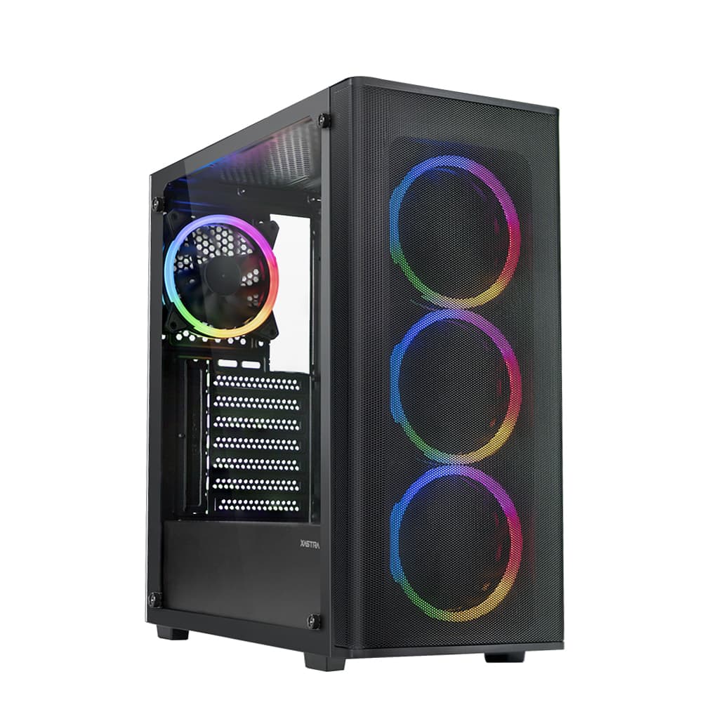 Корпус XASTRA A300 4FRGB Black ATX/Mesh/ full-size TG / 4x120mm FR120-FRGB fans/ A300-4FR12F