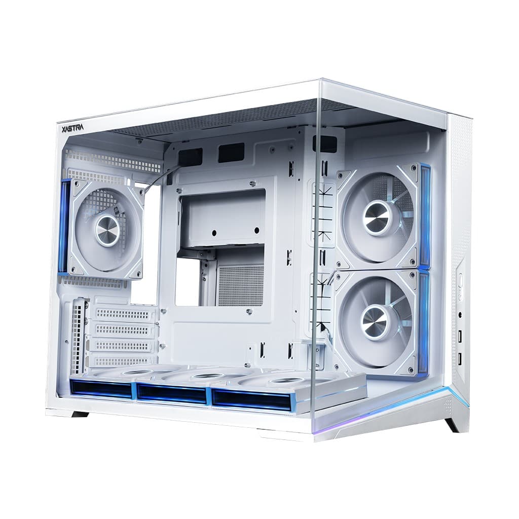 Корпус XASTRA QW505M 6ARGB-FN-C10 White mATX/Aquarium/Screewless/ 6x120mm ARGB PWM FN fans/Argb+PWM HUB 10port/Led strip/ QW505M-6FN12A-C10-WH