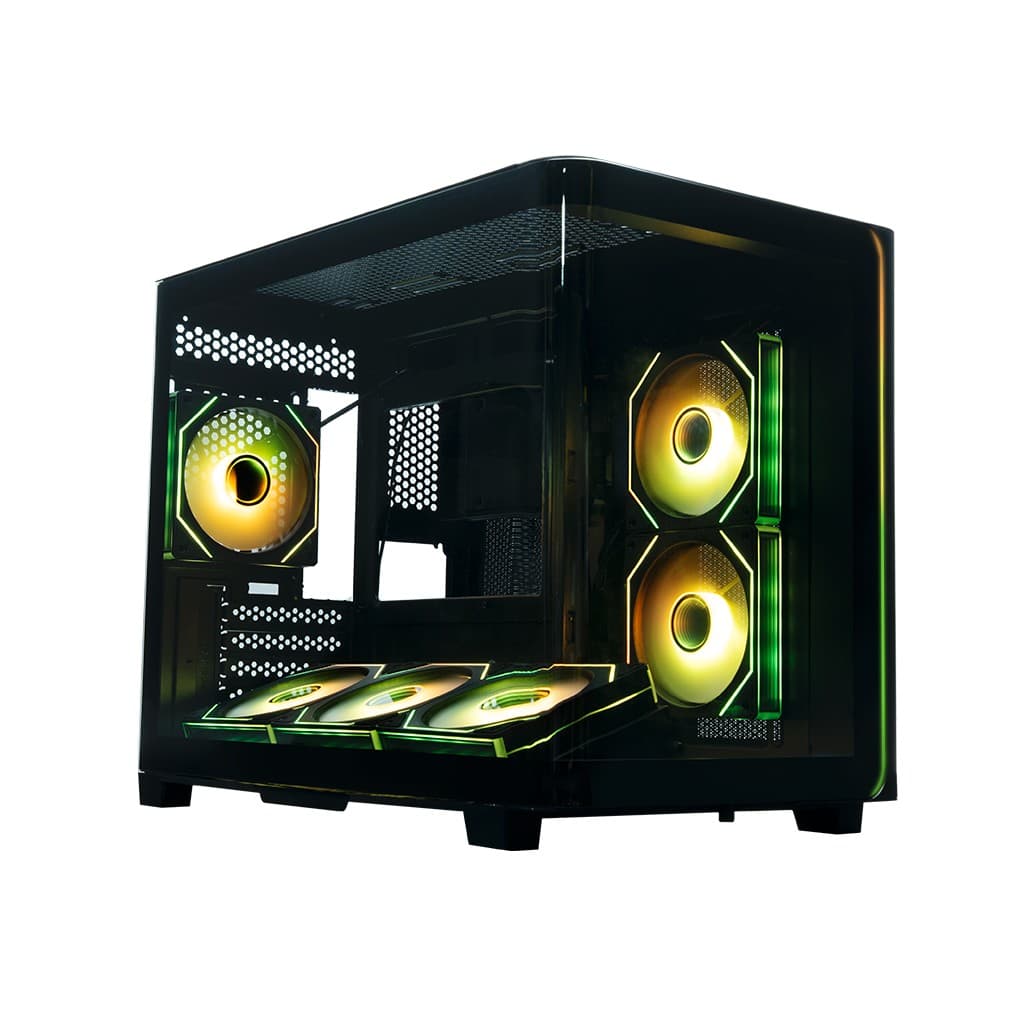 Корпус XASTRA QR600M 6ARGB C10-UC Black mATX/Aquarium/Curve Glass /Led Strip/6x120mm ARGB PWM FM fans/ Argb+PWM HUB 10port /Type-C/ QR600M-6FM12A-C10-UC-L
