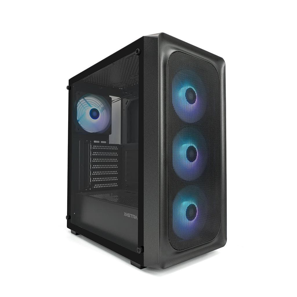 Корпус XASTRA A407 4ARGB Black ATX/Mesh/ tempered glass / 4x120mm ARGB PWM fans/ A407-4FC12A