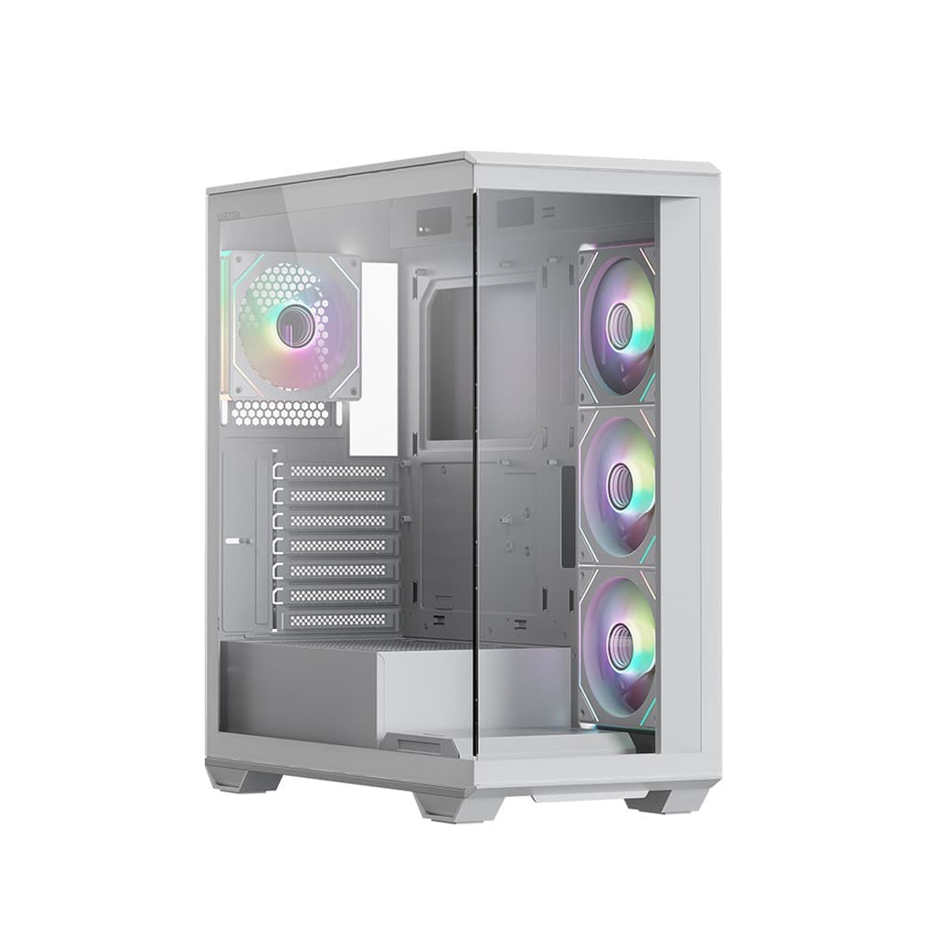 Корпус XASTRA Q600 4ARGB-C10-WH White ATX/Aquarium/Screewless/3x120mm ARGB PWM FM fans/Argb+PWM HUB 10port/ Q600-4FM12A-C10-WH