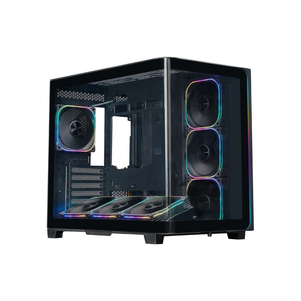 Корпус XASTRA QR600 7ARGB-FG-C10-UC Black ATX/Aquarium/Curve Glass /Led Strip/7x120mm ARGB PWM FG fans/Argb+PWM HUB 10port/ Type-C/ QR600-7FG12A-C10-UC-L