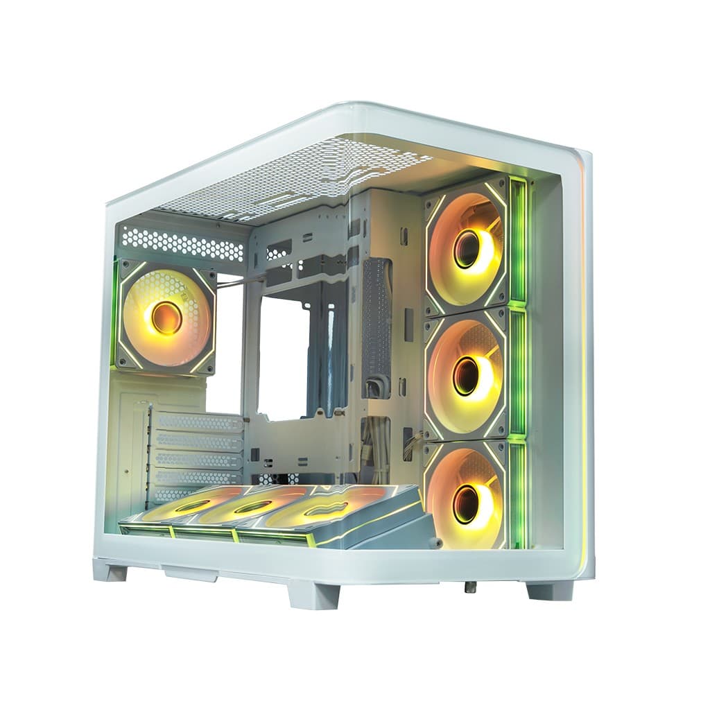Корпус XASTRA QR600 7ARGB C10-UC White ATX/Aquarium/Curve Glass /Led Strip/ 7x120mm ARGB PWM FM fans/ Argb+PWM HUB 10port /Type-C/ QR600-7FM12A-C10-UC-L-WH