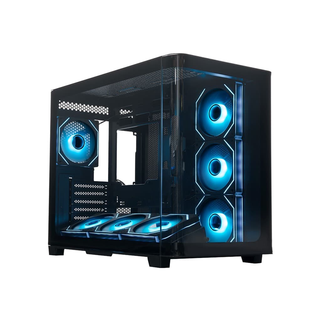 Корпус XASTRA QR500 7ARGB-FM-C10-UC Black ATX/Aquarium/ 2 Curve Glass /7*120mm ARGB PWM FM fans/ Argb+PWM HUB 10port /Type-C/ QR500-7FM12A-C10-UC