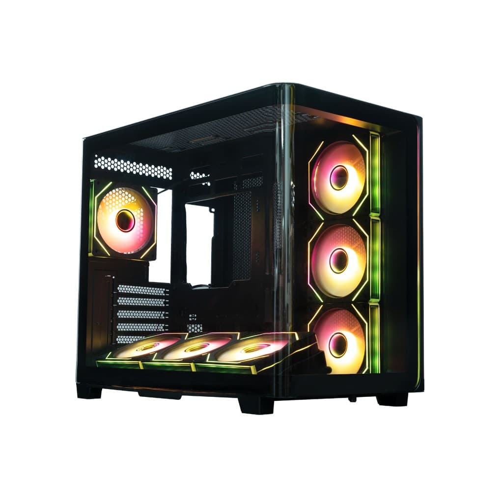 Корпус XASTRA QR600 7ARGB C10-UC Black ATX/Aquarium/Curve Glass //Led Strip/7x120mm ARGB PWM FM fans/Argb+PWM HUB 10port/ Type-C/ QR600-7FM12A-C10-UC-L