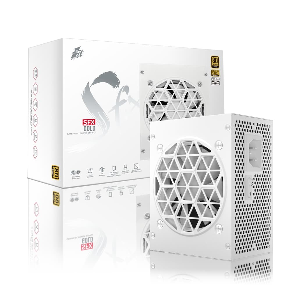 Блок питания 1STPLAYER SFX 850W GOLD White / SFX, APFC, 80 PLUS Gold, LLC+DC-DC, full Japan solid-state caps, 80mm fan, full modular / PS-850SFX-WH