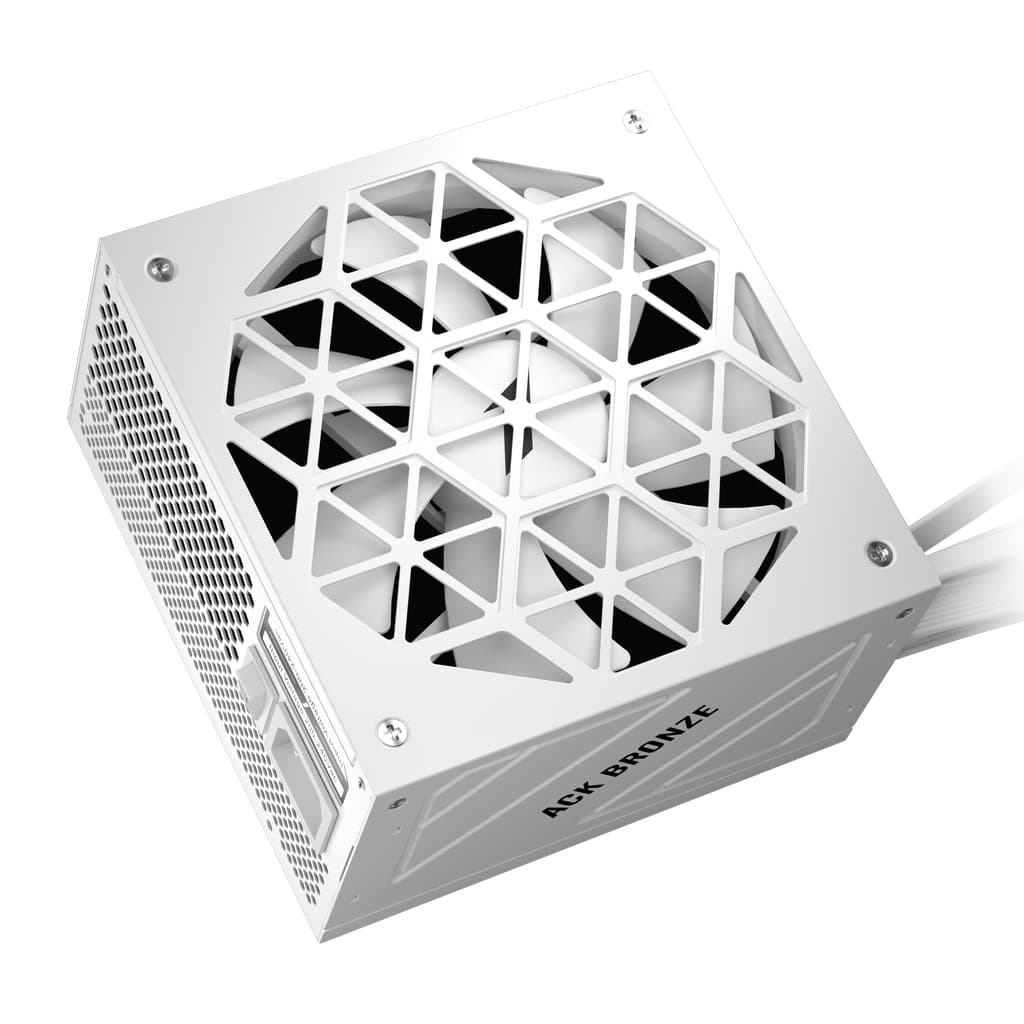 Блок питания 1STPLAYER ACK BRONZE 850W White / ATX 3.1, PCIe 5.1, APFC, 80 PLUS Bronze, Double Forward, full Teapo caps, 140mm fan, non-modular / HA-850AA2-WH