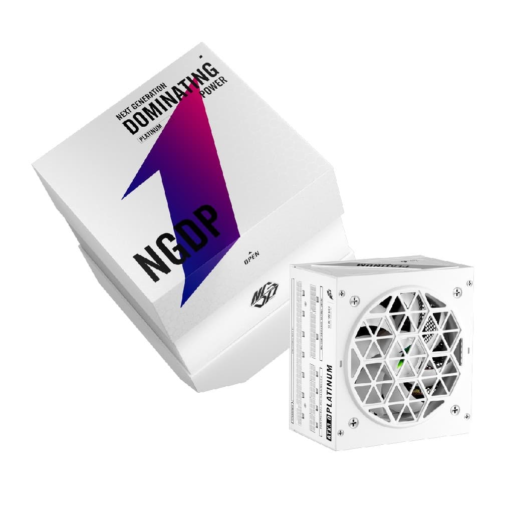 Блок питания 1STPLAYER NGDP PLATINUM 1000W White / ATX3.1, APFC, 80 PLUS Platinum, LLC+DC-DC, full Japan solid-state caps, 120mm fan, full modular / HA-1000BA3-WH