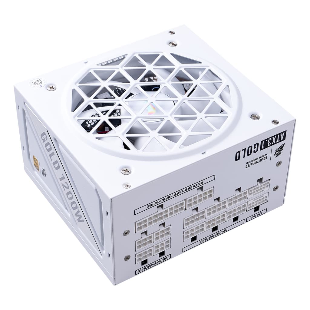 Блок питания 1STPLAYER NGDP GOLD 1200W White / ATX 3.1, PCle 5.1, APFC, 80 PLUS Gold, LLC+DC-DC, full Japan solid-state caps, 120mm fan, full modular / HA-1200BA4-WH