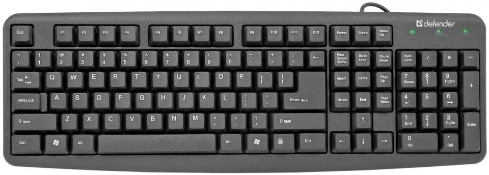 Клавиатура проводная Defender Element HB-520 USB B(Черный) 104+3кн. управление питанием (45522)