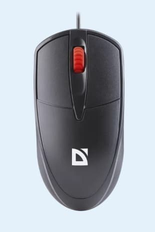 Мышь проводная Defender Icon MB-057, 3D, бесшумная, 1.8м, 1000dpi, черный (52057)