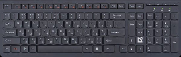Клавиатура беспроводная Defender UltraMate SM-535 черный, USB, Slim, 108+4кн, мультимедиа (45535)