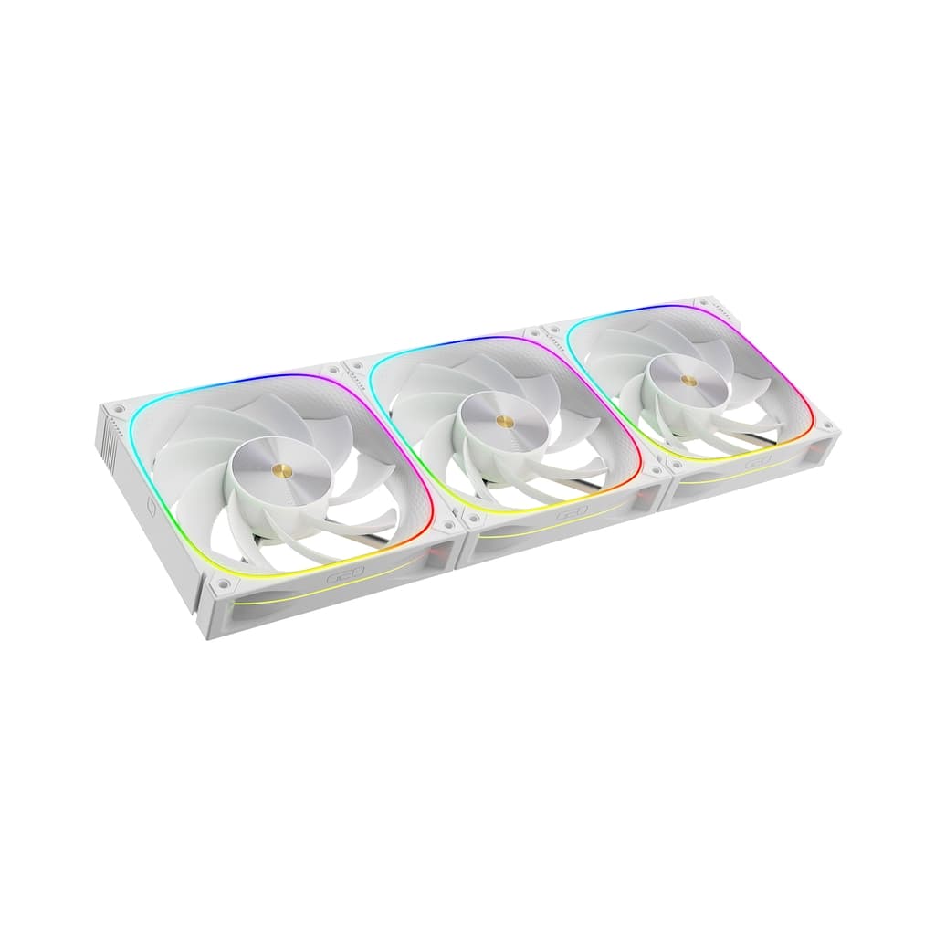 Комплект вентиляторов (3 шт.) Geometric Future Squama 3003RW-14 Reverse White 140mm / ARGB, PWM, 140x140x30 mm, 800-2100 rpm, 95 cfm, 36 dBA / 1F3003R314100