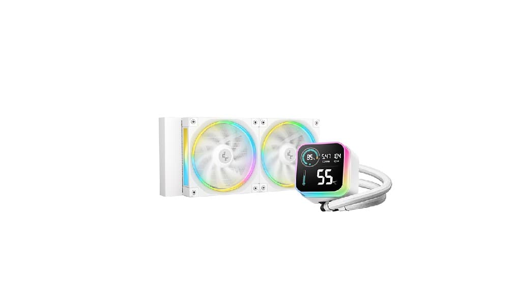Комплект водяного охлаждения DEEPCOOL LQ240 WH LGA20XX/1700/1200/115X/AM5/AM4 (6шт/кор,TDP 250W, ARGB Lighting, Anti-Leak edition, PWM, DUAL FAN, белый) RET