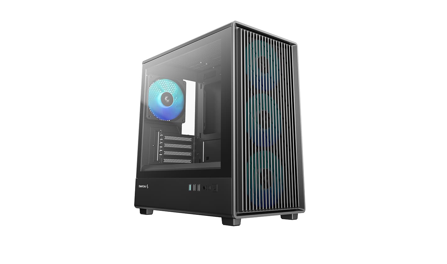 Корпус Deepcool CC350 4F, TG, 4x120mm ARGB Fan, mini-ITX, mATX, черный