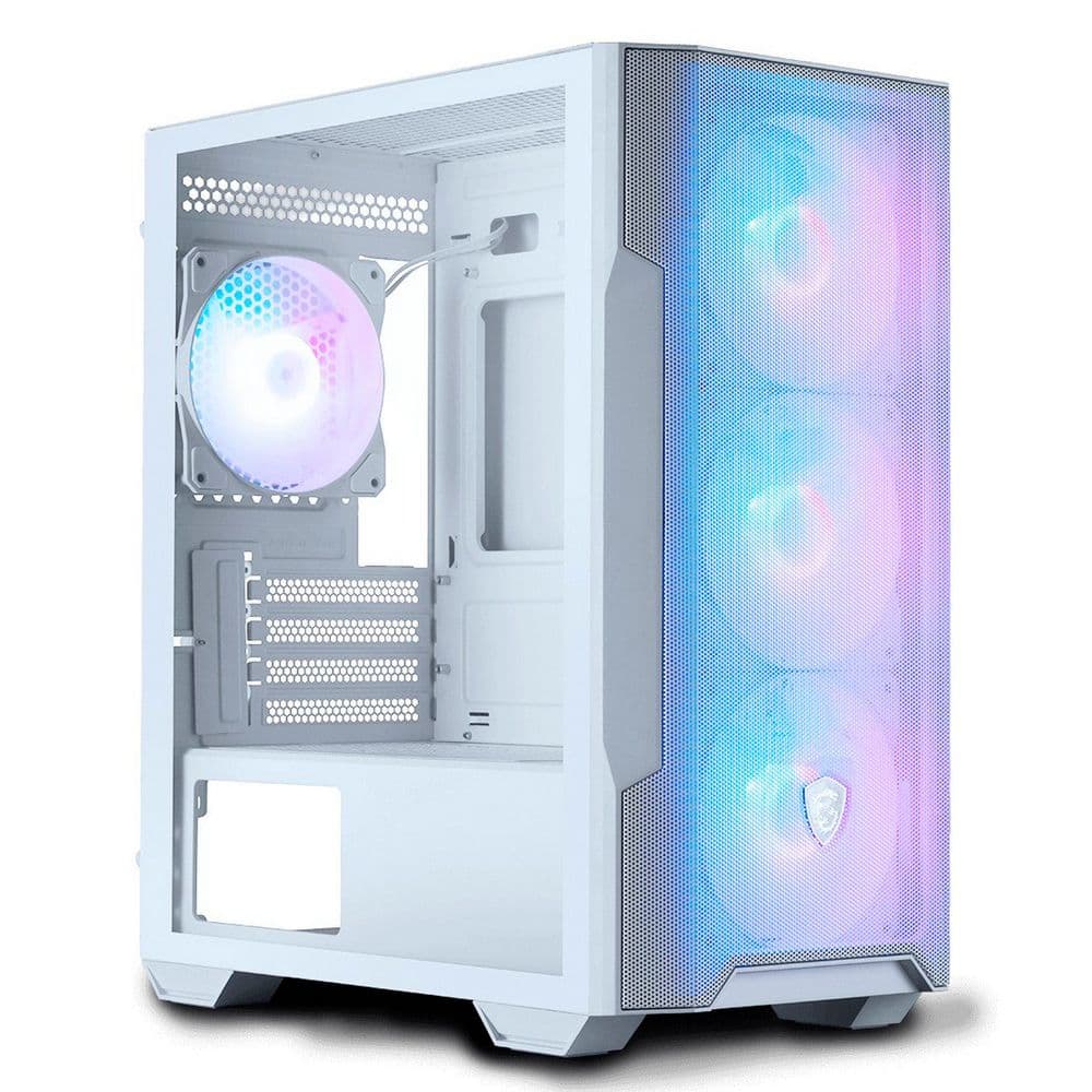Корпус MSI MAG FORGE M100R WHITE Mini-Tower, MATX, 1xUSB 3.0, 2xUSB 2.0, 4x120mm ARGB Fan, ARGB Control Board, Tempered Glass Wi