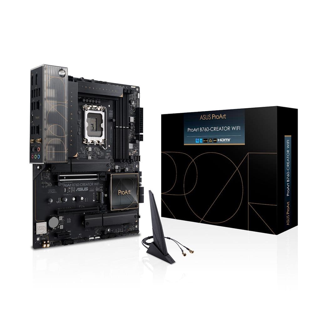Материнская плата ASUS PROART B760-CREATOR WIFI LGA1700 ATX 4xDDR5 2xPCIEx16 PCIEx1 3xM.2 USB-C DP HDMI GLAN 2.5GLAN Wi-Fi 6 (90