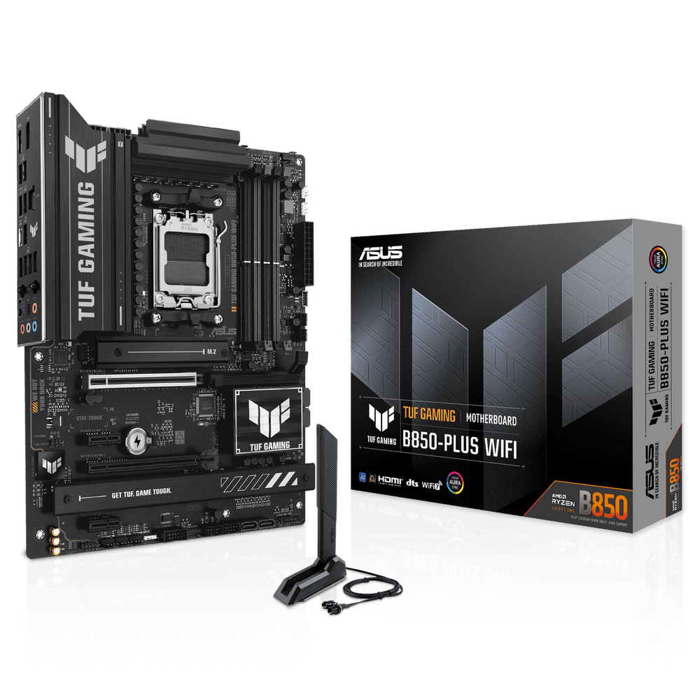 Материнская плата ASUS TUF GAMING B850-PLUS WIFI AM5 ATX 4xDDR5 2xPCIEx16 2xPCIEx1 3xM.2 USB-C DP HDMI 2.5GLAN Wi-Fi 7