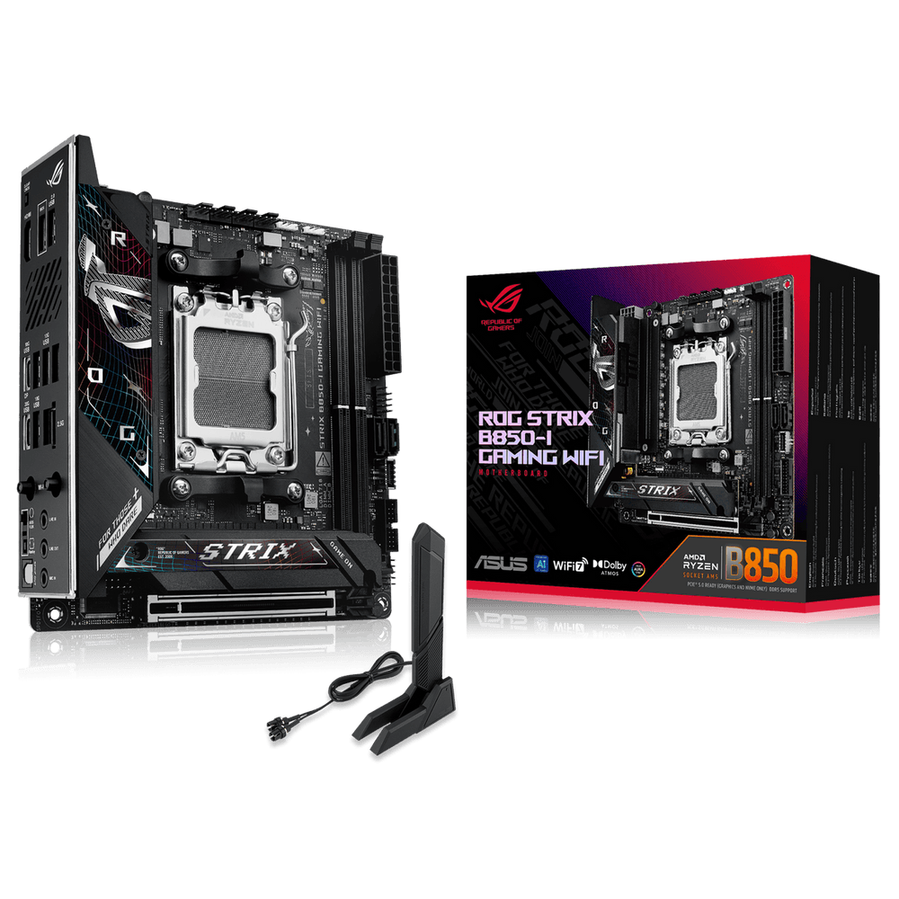 Материнская плата ASUS ROG STRIX B850-I GAMING WIFI AM5 mini-ITX 2xDDR5 PCIEx16 2xM.2 2xUSB-C HDMI 2.5GLAN WIFI 7