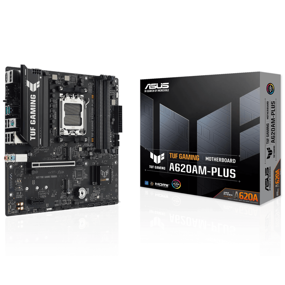Материнская плата ASUS TUF GAMING A620AM-PLUS AM5 mATX 4xDDR5 PCIEx16 PCIEx1 2xM.2 2xDP HDMI 2.5GLAN