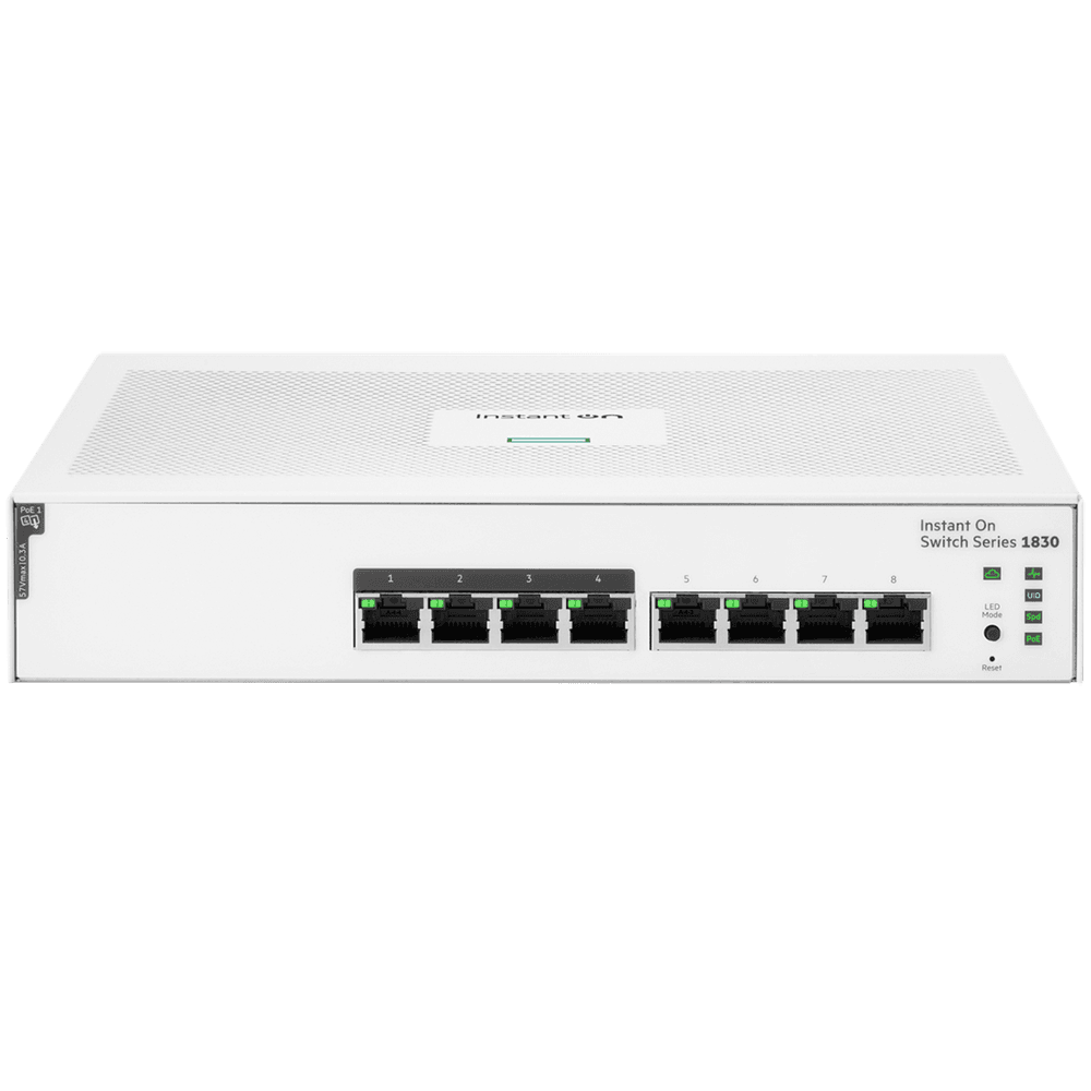 Коммутатор HPE JL811A HPE Aruba Instant On 1830 8G Web-managed 4p Class4 PoE 65W fanless Switch