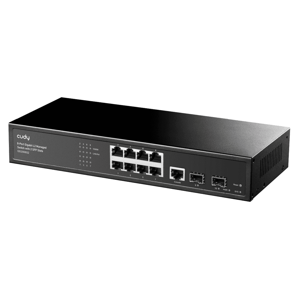 Коммутатор CUDY 8-Port Layer 2 Managed Gigabit Switch with 2 Gigabit SFP Slots 8-Port Layer 2 Managed 10/100/1000M Switch, 8 Gi