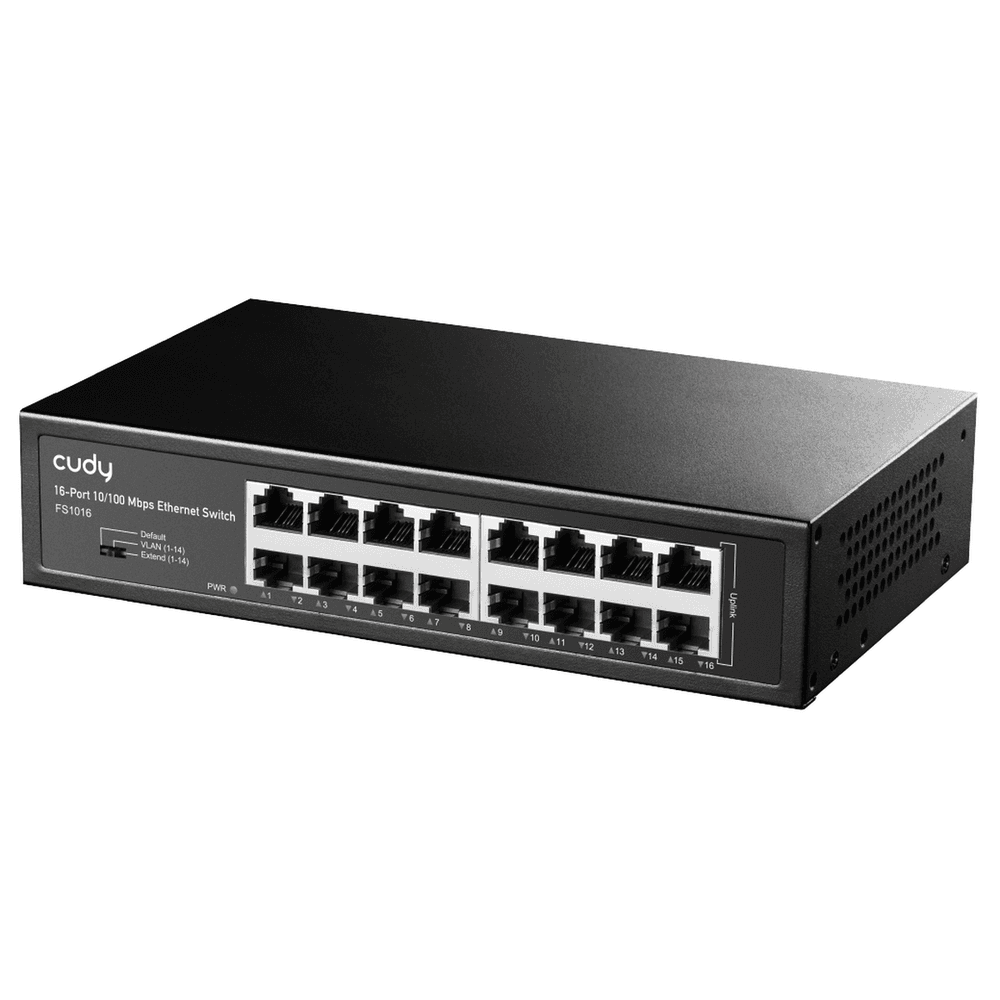 Коммутатор CUDY 16-Port 10/100 Mbps Metal Switch 16-Port 10/100 Mbps Switch, 16 10/100 Mbps RJ45 Ports, Switch/VLAN/Extend worki