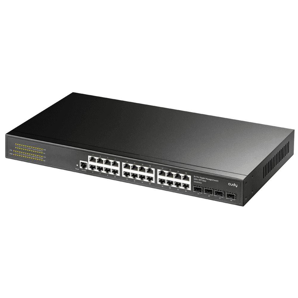 Коммутатор CUDY GS2024S2 24-Port Layer 2 Managed Gigabit Switch with 4 Gigabit SFP Slots 24-Port Layer 2 Managed 10/100/1000M