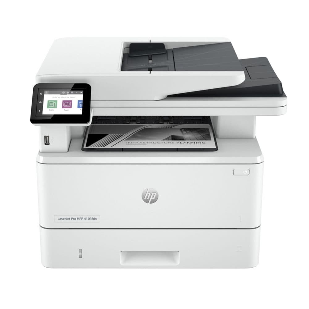 HP LaserJet Pro 4103fdw А4, МФУ, лазерное, черно-белое, 40стр/мин, 1200dpi, 1200МГц, 512Мб, 50АПД, 100+250, WiFi/Bluetooth/USB/E