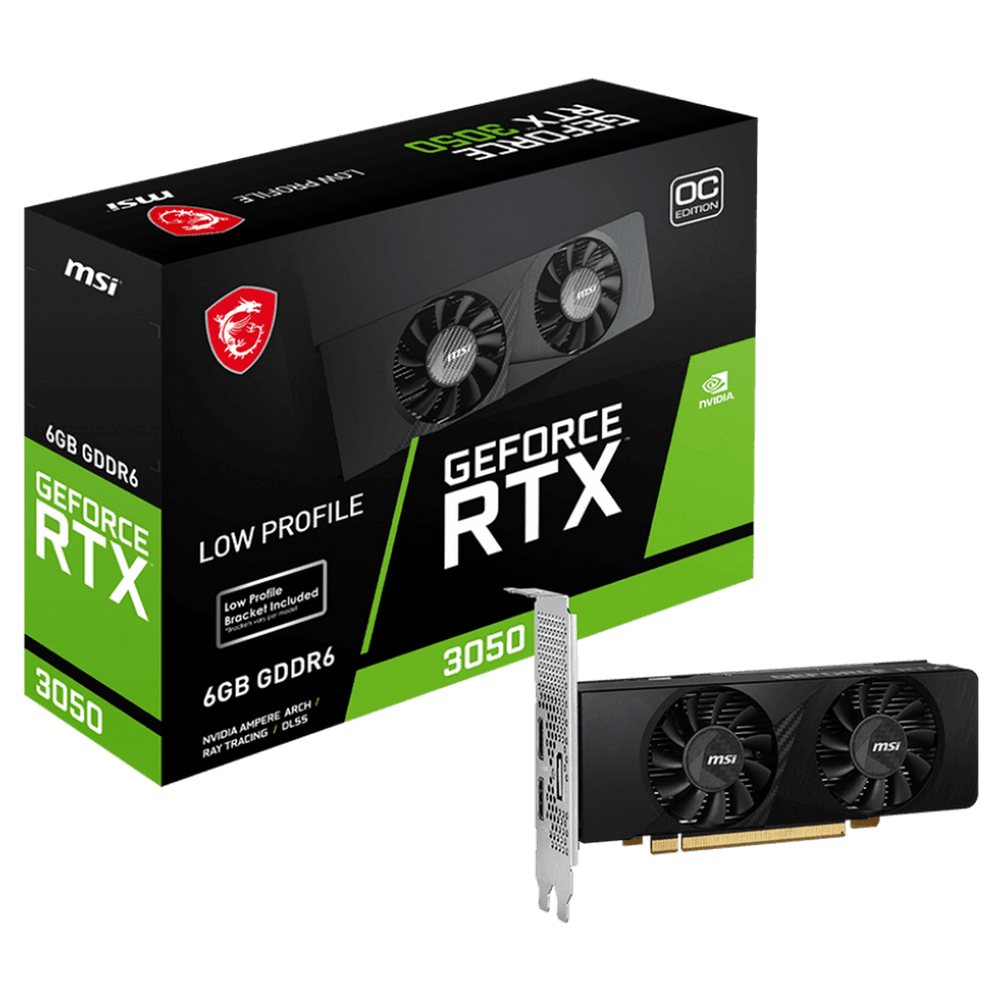 Видеокарта MSI RTX3050 LP E OC 6GB GDDR6 96bit DP 2xHDMI 2FAN RTL