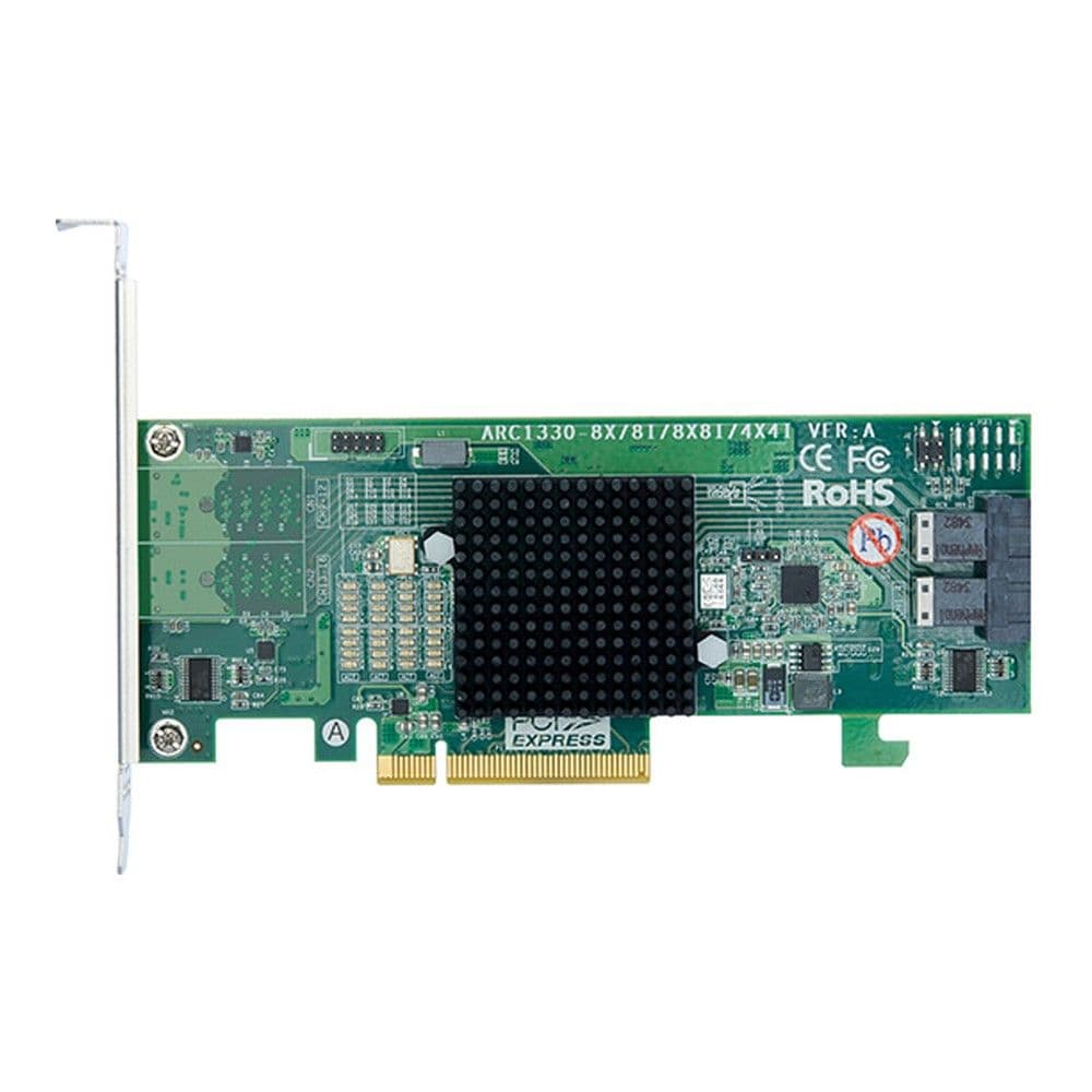 HBA-адаптер Areca ARC-1330-8i PCIe 3.0 x8 Low Profile, SAS/SATA 12G, HBA, 8port (2*int SFF8643), (аналог LSI00344 9300-8I), RTL