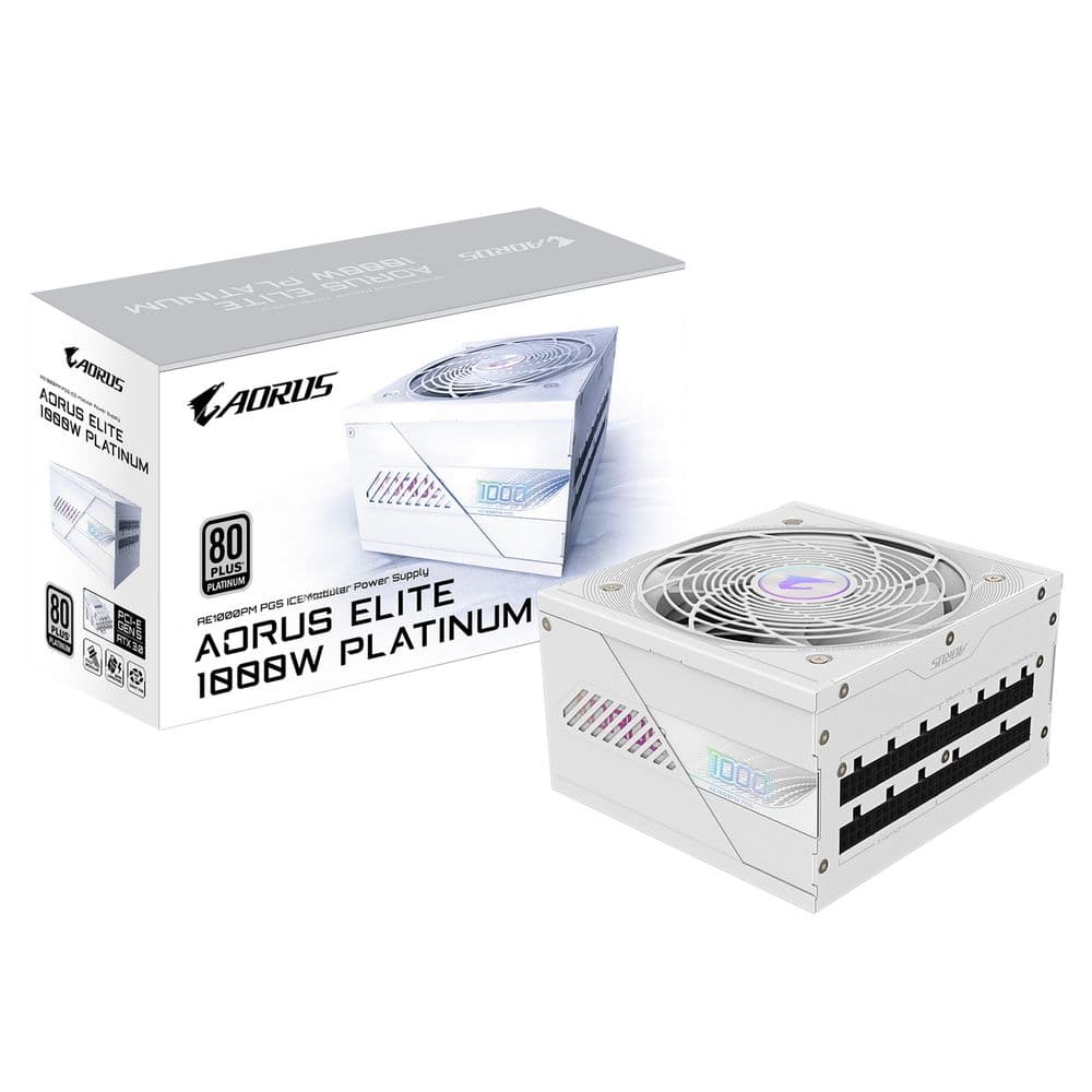 Блок питания ПК Gigabyte AE1000PM PG5 ICE 1000W, 80Plus, Platinum, Полностью модульный, PCIe Gen 5.1, ATX 3.0 compatible. 28200-