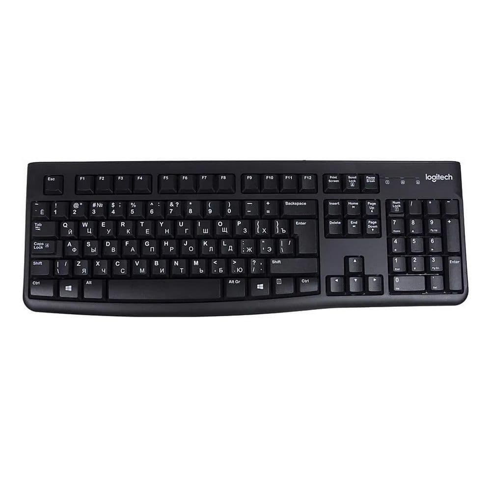 Клавиатура Logitech K120 for Business |920-002522| черная, офисная, 104 клавиши, защита от воды, USB 1,5м, brown box