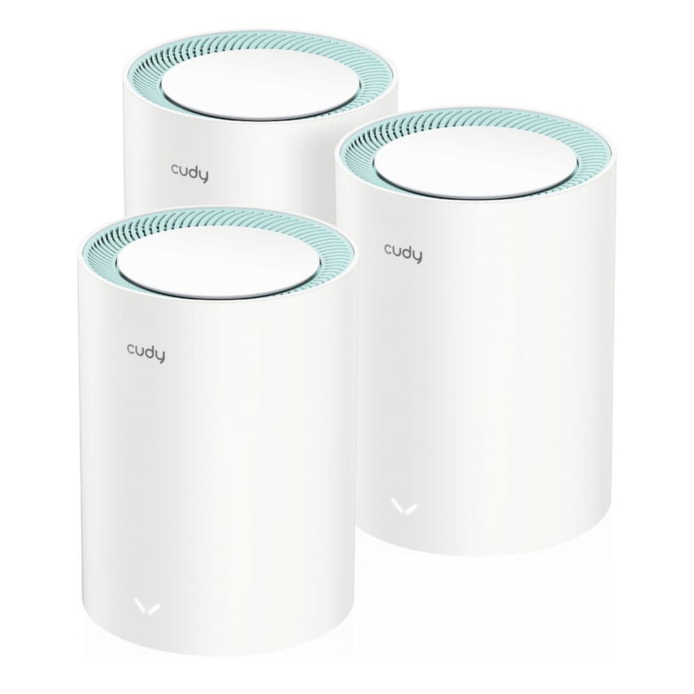 Маршрутизатор CUDY AC1200 Wi-Fi Gigabit Mesh Solution 3-Pack, Chipset MT7621+MT7613B+MT7603, Dual-Band, 867Mbps at 5GHz + 300Mbp