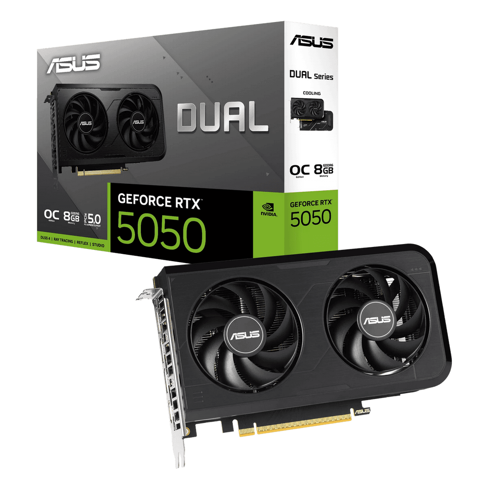 Видеокарта ASUS RTX5050 DUAL OC 8GB GDDR6 128bit 3xDP HDMI 2FAN RTL (DUAL-RTX5050-O8G)