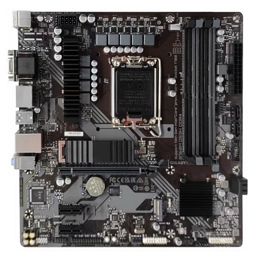 Материнская плата Gigabyte B760M DS3H DDR4, Socket 1700, Intel®B760, 4xDDR4-3200, D-SUB+HDMI+DP+DP, 1xPCI-Ex16, 2xPCI-Ex1, 4xSAT