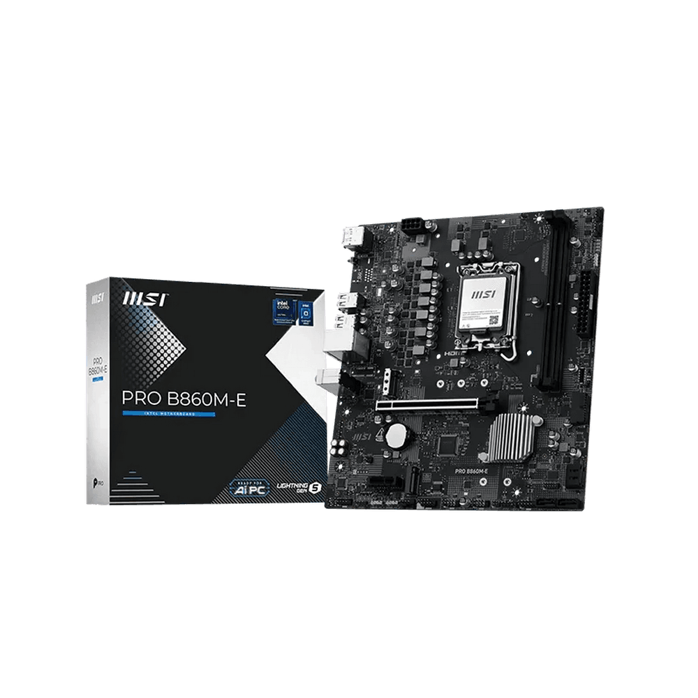 Материнская плата MSI PRO B860M-E B860, LGA1851, 2*DDR5, 1*PCIEx16, 1*PCIEx1, 2*M.2, 1*TypeC, 4*USB3.2Gen1, 8*USB2.0, 4*SATA3.0