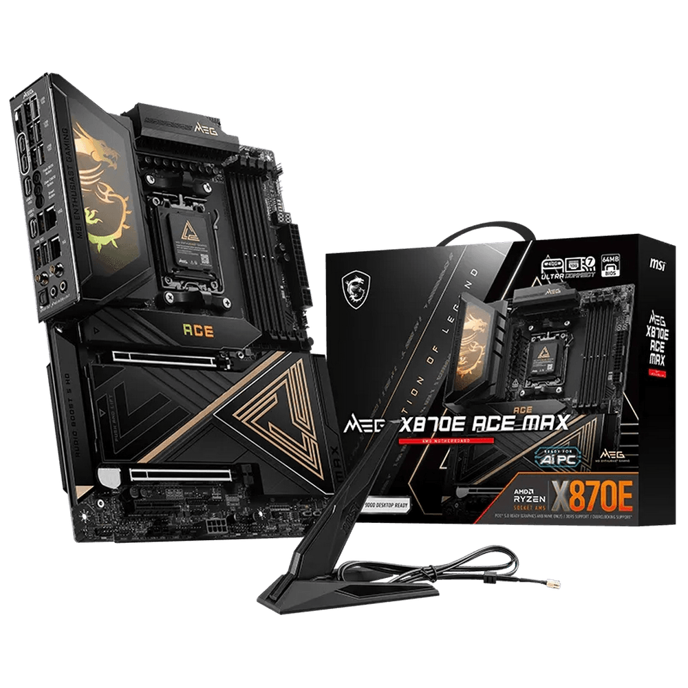 Материнская плата MSI MEG X870E ACE MAX X870E, AM5, 4*DDR5, 2*PCIEx16, 1*PCIEx4, 5*M.2, 3*TypeC, 9*USB3.2Gen2, 4*USB3.2Gen1, 4*U