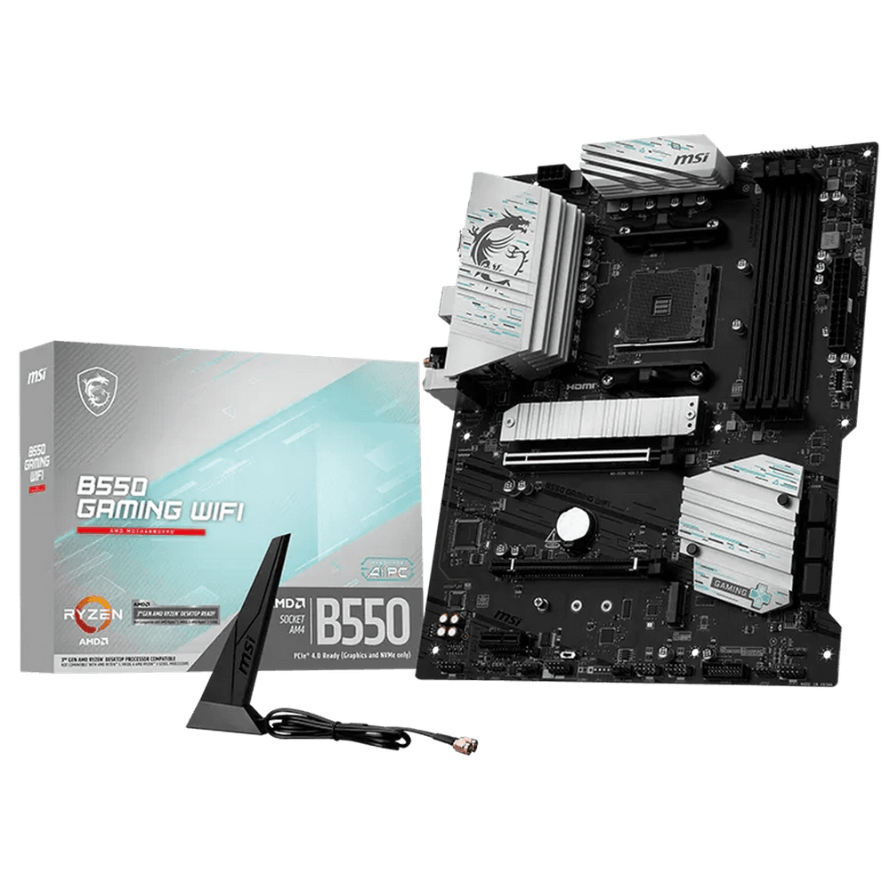 Материнская плата MSI B550 GAMING WIFI B550, AM4, 4*DDR4, 2*PCIEx16, 1*PCIEx1, 2*M.2, 2*TypeC, 1*USB3.2Gen2, 4*USB3.2Gen1, 8*USB