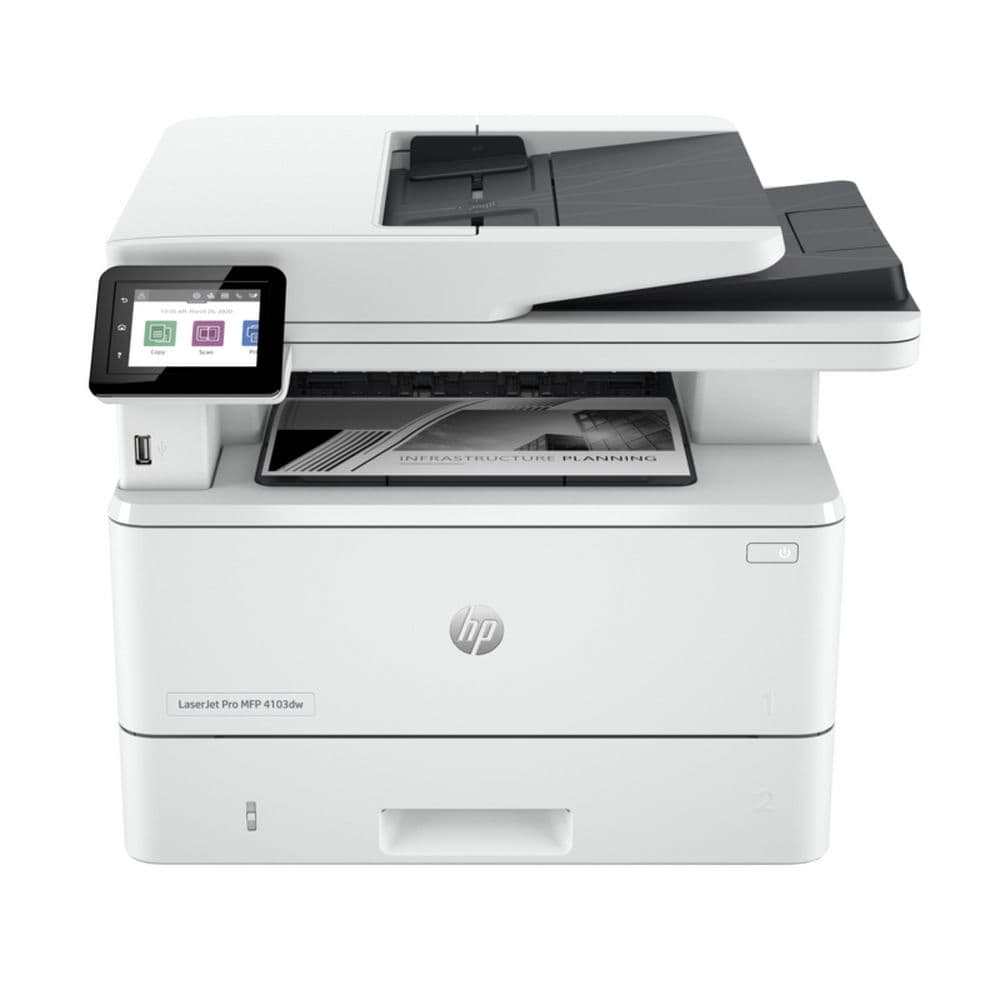 HP LaserJet Pro 4103dw А4, МФУ, лазерное, черно-белое, 40стр/мин, 1200dpi, 1200МГц, 512Мб, 50АПД, 100+250, Ethernet /USB/WiFi