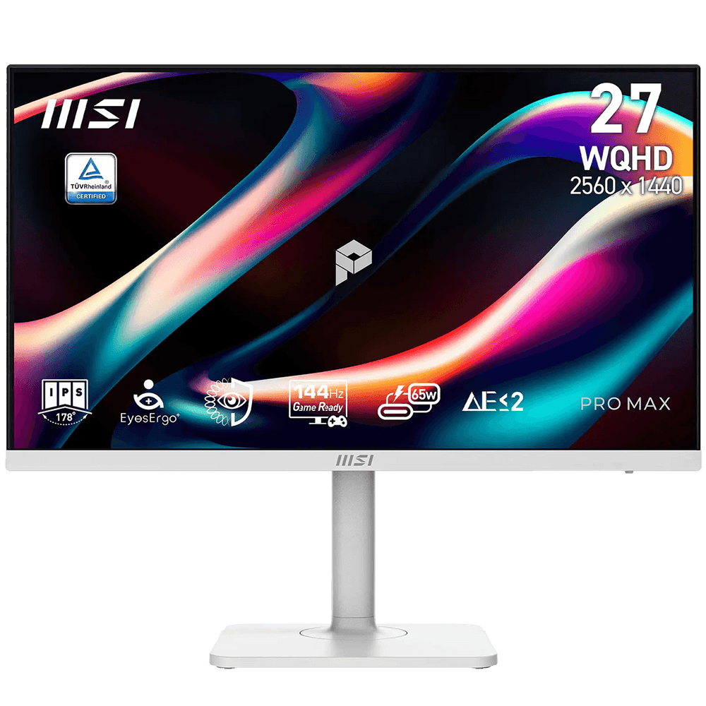 Монитор 27" MSI PRO MAX 271QPHW E14 IPS, 2560x1440, 144Hz, 4ms, 300сd/m, 1500:1, HDR | 2xHDMI(2.0b), DP(1.2a), Type-C(PD-65W)