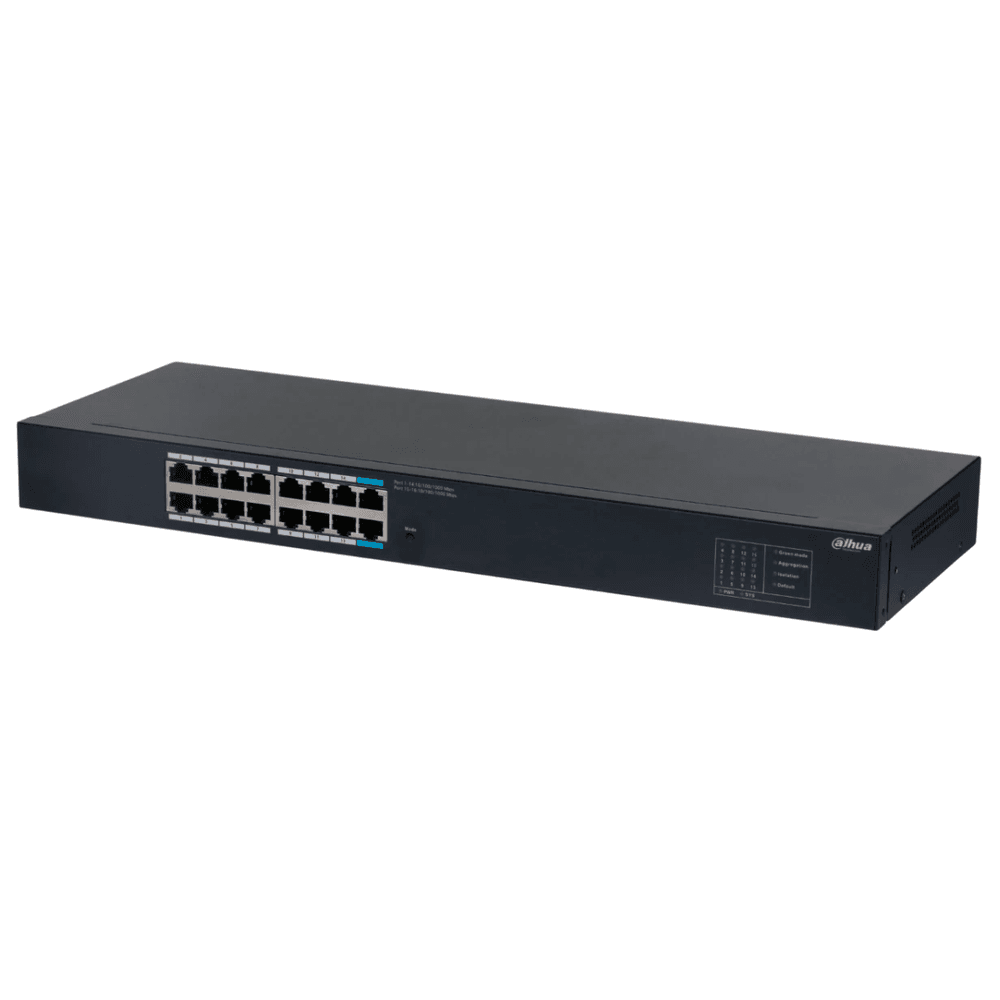 Коммутатор Dahua 16-port Gigabit RJ45 Non-PoE Switch, Metal case