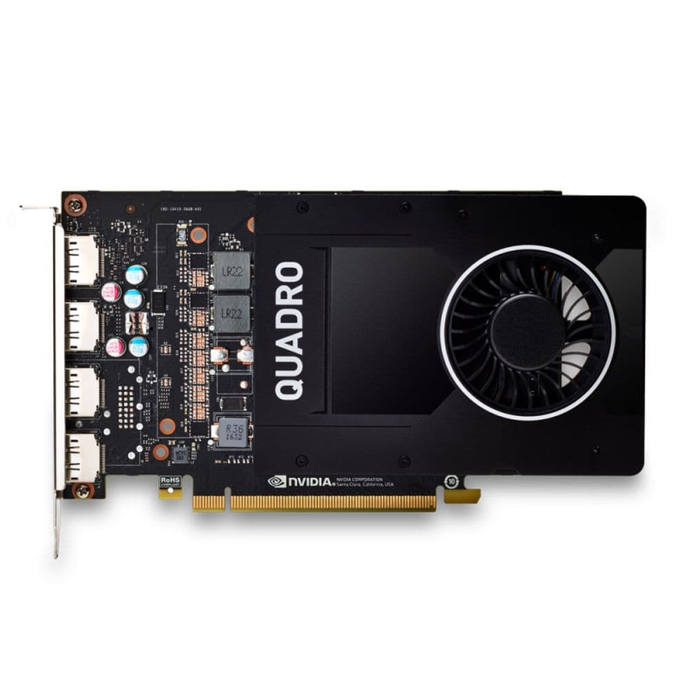 Видеокарта PNY NVIDIA Quadro P2000 (VCQP2000-SB) 5GB GDDR5 160-bit 16nm (HDCP)/DisplayPort*4 to DVI-D (SL) adapter TDP 75W Retai