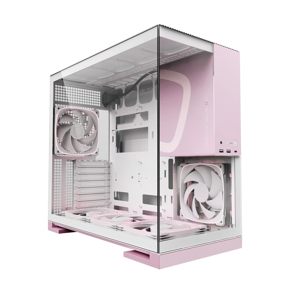 Корпус Geometric Future Model 5 White Pink with fans / mid tower, E-ATX / 5x140mm ARGB fans / 1AM5WKPK01100